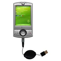 Gomadic Retractable USB Cable for the HTC P3350 with Power Hot Sync and Charge capabilities - Brand