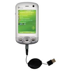 Gomadic Retractable USB Cable for the HTC P3600 with Power Hot Sync and Charge capabilities - Brand