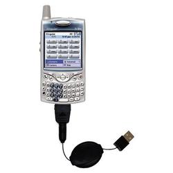 Gomadic Retractable USB Cable for the Handspring Treo 650 with Power Hot Sync and Charge capabilities - Goma