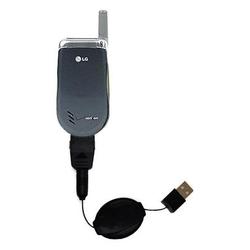 Gomadic Retractable USB Cable for the LG VX3200 with Power Hot Sync and Charge capabilities - Brand