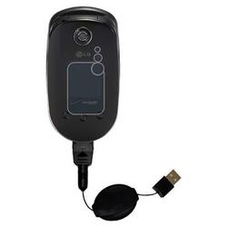 Gomadic Retractable USB Cable for the LG VX5400 with Power Hot Sync and Charge capabilities - Brand