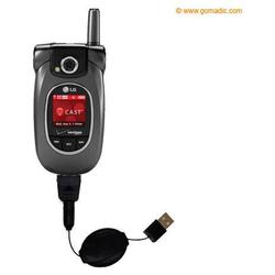 Gomadic Retractable USB Cable for the LG VX8300 with Power Hot Sync and Charge capabilities - Brand