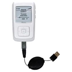 Gomadic Retractable USB Cable for the Memorex MMP8575 2GB with Power Hot Sync and Charge capabilities - Goma