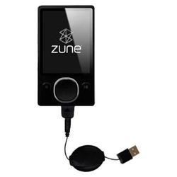 Gomadic Retractable USB Cable for the Microsoft Zune 80GB 2nd Gen with Power Hot Sync and Charge capabilitie