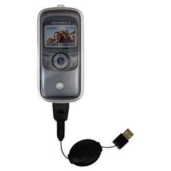 Gomadic Retractable USB Cable for the Motorola E380 with Power Hot Sync and Charge capabilities - Br