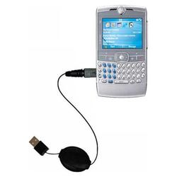Gomadic Retractable USB Cable for the Motorola Q Pro with Power Hot Sync and Charge capabilities - B