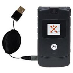 Gomadic Retractable USB Cable for the Motorola RAZR V3 with Power Hot Sync and Charge capabilities - Gomadic