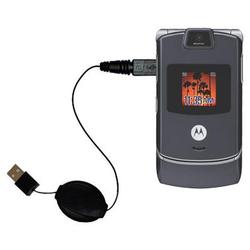 Gomadic Retractable USB Cable for the Motorola RAZR V3c with Power Hot Sync and Charge capabilities - Gomadi