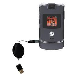 Gomadic Retractable USB Cable for the Motorola RAZR V3m with Power Hot Sync and Charge capabilities - Gomadi