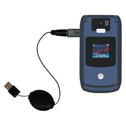 Gomadic Retractable USB Cable for the Motorola RAZR V3x with Power Hot Sync and Charge capabilities - Gomadi