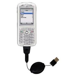 Gomadic Retractable USB Cable for the Motorola ROKR with Power Hot Sync and Charge capabilities - Br