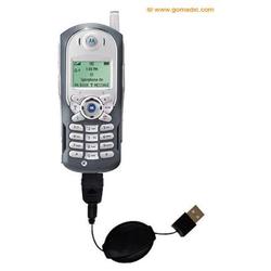 Gomadic Retractable USB Cable for the Motorola T300p with Power Hot Sync and Charge capabilities - B