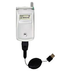 Gomadic Retractable USB Cable for the Motorola T720 with Power Hot Sync and Charge capabilities - Br