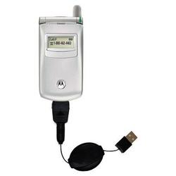 Gomadic Retractable USB Cable for the Motorola T720i with Power Hot Sync and Charge capabilities - B