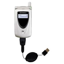 Gomadic Retractable USB Cable for the Motorola T721 with Power Hot Sync and Charge capabilities - Br