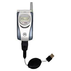 Gomadic Retractable USB Cable for the Motorola T730 with Power Hot Sync and Charge capabilities - Br