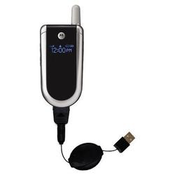 Gomadic Retractable USB Cable for the Motorola V180 with Power Hot Sync and Charge capabilities - Br
