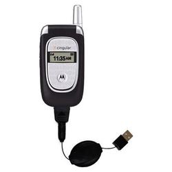 Gomadic Retractable USB Cable for the Motorola V190 with Power Hot Sync and Charge capabilities - Br