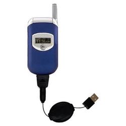Gomadic Retractable USB Cable for the Motorola V262 with Power Hot Sync and Charge capabilities - Br