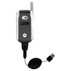 Gomadic Retractable USB Cable for the Motorola V265 with Power Hot Sync and Charge capabilities - Br