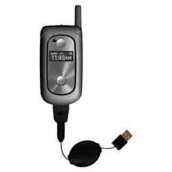 Gomadic Retractable USB Cable for the Motorola V323 with Power Hot Sync and Charge capabilities - Br