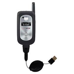 Gomadic Retractable USB Cable for the Motorola V325 with Power Hot Sync and Charge capabilities - Br