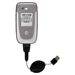 Gomadic Retractable USB Cable for the Motorola V360 with Power Hot Sync and Charge capabilities - Br