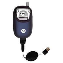 Gomadic Retractable USB Cable for the Motorola V540 with Power Hot Sync and Charge capabilities - Br
