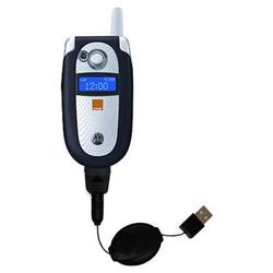 Gomadic Retractable USB Cable for the Motorola V545 with Power Hot Sync and Charge capabilities - Br