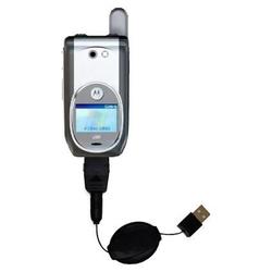 Gomadic Retractable USB Cable for the Motorola i930 with Power Hot Sync and Charge capabilities - Br