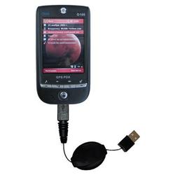 Gomadic Retractable USB Cable for the Qtek G100 with Power Hot Sync and Charge capabilities - Brand