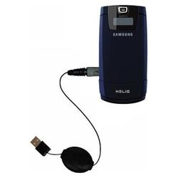 Gomadic Retractable USB Cable for the Samsung Helio Fin with Power Hot Sync and Charge capabilities - Gomadi