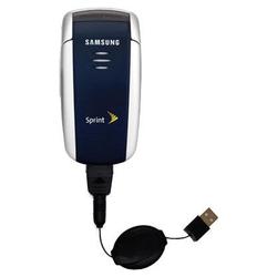 Gomadic Retractable USB Cable for the Samsung SCH-A560 with Power Hot Sync and Charge capabilities - Gomadic