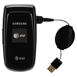 Gomadic Retractable USB Cable for the Samsung SGH-A117 with Power Hot Sync and Charge capabilities - Gomadic