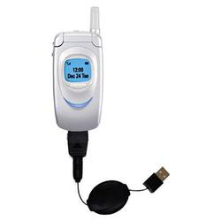 Gomadic Retractable USB Cable for the Samsung SGH-A800 with Power Hot Sync and Charge capabilities - Gomadic