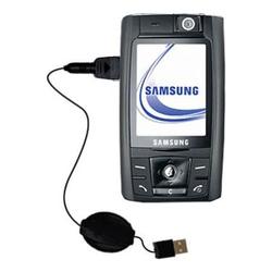 Gomadic Retractable USB Cable for the Samsung SGH-D800 with Power Hot Sync and Charge capabilities - Gomadic