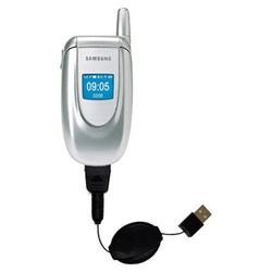 Gomadic Retractable USB Cable for the Samsung SGH-E105 with Power Hot Sync and Charge capabilities - Gomadic