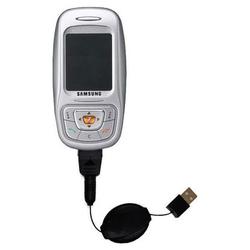 Gomadic Retractable USB Cable for the Samsung SGH-E350 with Power Hot Sync and Charge capabilities - Gomadic