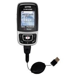 Gomadic Retractable USB Cable for the Samsung SGH-E635 with Power Hot Sync and Charge capabilities - Gomadic