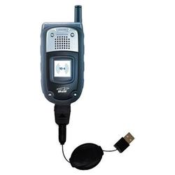 Gomadic Retractable USB Cable for the Sanyo SCP-7300 with Power Hot Sync and Charge capabilities - B