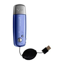 Gomadic Retractable USB Cable for the Sony Walkman NW-E002F with Power Hot Sync and Charge capabilities - Go