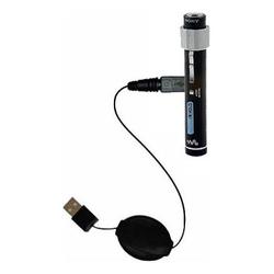 Gomadic Retractable USB Cable for the Sony Walkman NW-S205F with Power Hot Sync and Charge capabilities - Go