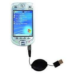 Gomadic Retractable USB Cable for the i-Mate Ultimate 9150 with Power Hot Sync and Charge capabilities - Gom