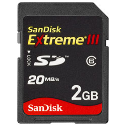 SanDisk 2GB Extreme III SD 20MB/sec Card