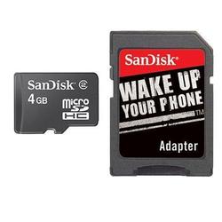 SanDisk 4GB microSDHC Memory Card w/Adapter (SDSDQ-4096-BULK)
