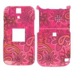 Wireless Emporium, Inc. Sanyo SCP-8500/Katana DLX Hot Pink w/Traced Flowers Snap-On Protector Case Faceplate