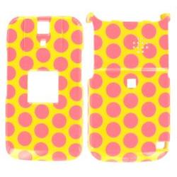 Wireless Emporium, Inc. Sanyo SCP-8500/Katana DLX Yellow w/Pink Polka Dots Snap-On Protector Case Faceplate