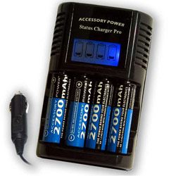 Accessory Power Smart & Fast AA / AAA International Battery Charger & Tester; Featuring Real Time LCD Status Monitor