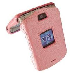 Emdcell Snap-On Leather Case Faceplate for Motorola RAZR V3 V3m V3i V3t V3e V3r V3a V3c Pearl Pink