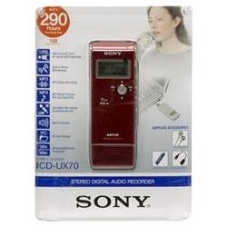Sony ICDUX70R Digital Voice Recorder MP3 Stereo Recording and Playback (Pink)